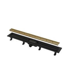 Купить APZ10BLACK-750BRASS Водоотводящий желоб из пластика (apz10black-750brass) по цене 19862 руб., в Санкт-Петебруге в интернет магазине 100-Систем, а также дургие товары AlcaPlast из раздела Лотки и Душевые лотки и душевые трапы