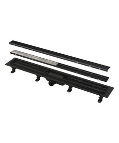 Купить APZ19BLACK-950 Водоотводящий желоб с порогами для двусторонняя решетка, черный-мат (apz19black-950) по цене 24337 руб., в Санкт-Петебруге в интернет магазине 100-Систем, а также дургие товары AlcaPlast из раздела Лотки и Душевые лотки и душевые трапы