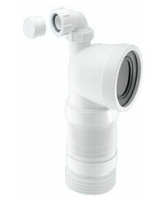 Купить Фановая раздвижная (L260-540мм) гофрированная труба под углом 90° с прокладкой и адаптером на 40мм; вход на 90-110мм; выход вставляется внутрь 4"/110мм трубы (mrwc-f11rd) по цене 4952.56 руб., в Санкт-Петебруге в интернет магазине 100-Систем, а также дургие товары McALPINE из раздела Гофрированный отвод и Отводы для унитазов