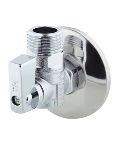 Купить Кран угловой 1/2"*3/4" НН шаровый с чашкой (хром ручка) (нп 2950083 / 2954) по цене 553 руб., в Санкт-Петебруге в интернет магазине 100-Систем, а также дургие товары  из раздела Краны для подключения бытовой техники и Шаровые краны