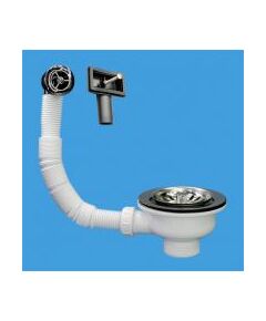 Купить Выпуск с переливом Mc Alpine OFR2-113S 3.1/2" для мойки, с выходом 1.1/2" (ofr2-113s) по цене 2719.45 руб., в Санкт-Петебруге в интернет магазине 100-Систем, а также дургие товары McALPINE из раздела Сифоны для моек и Сифоны
