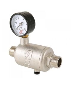 Купить Редуктор-ограничитель расхода Valtec 1/2" линейный, с манометром (VT.084.N.04) по цене 2397 руб., в Санкт-Петебруге в интернет магазине 100-Систем, а также дургие товары VALTEC из раздела Редукторы давления с подключением для манометров и Редукторы