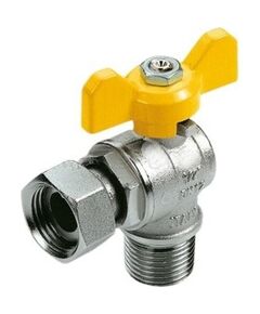 Купить Кран газовый угловой с накидной гайкой 1/2"*3/4" НВ шаровый (2220005 / 2224g0705) по цене 1301 руб., в Санкт-Петебруге в интернет магазине 100-Систем, а также дургие товары  из раздела Краны газовые 1/2 и Краны газовые