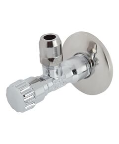Купить Кран угловой 1/2"Н*10 вентильный (обжим) (2950016 / 3900c001004) по цене 611 руб., в Санкт-Петебруге в интернет магазине 100-Систем, а также дургие товары  из раздела Краны для подключения бытовой техники и Шаровые краны