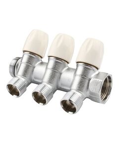 Купить Коллектор 3 отв. регулируемый 3/4"*1/2(16) MAXIMA (никель) (1860005 / 1866k) по цене 3787 руб., в Санкт-Петебруге в интернет магазине 100-Систем, а также дургие товары  из раздела Вентильные коллекторы и Коллекторы и коллекторные группы