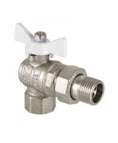 Купить Кран шаровый Valtec 3/4" В-Н Base. бабочка белая. угловой с полусгоном.16бар. t-150*C никель (vt.228.nw.05) по цене 1271 руб., в Санкт-Петебруге в интернет магазине 100-Систем, а также дургие товары VALTEC из раздела Краны со сгоном и накидной гайкой 3/4 и Краны со сгоном и накидной гайкой