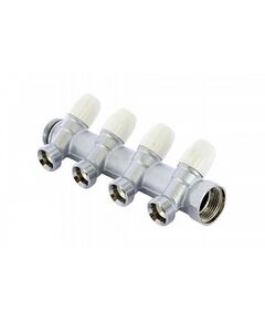 Купить Коллектор 4 отв. регулируемый 3/4"*1/2(16) MAXIMA (никель) (1860004 / 1866k) по цене 4983 руб., в Санкт-Петебруге в интернет магазине 100-Систем, а также дургие товары  из раздела Вентильные коллекторы и Коллекторы и коллекторные группы