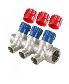 Купить Коллектор Valtec никель с вентилем 3/4"х1/2" НР- 4 отвода. 10бар. t-110*С (vtc.560.n.0504) по цене 2188 руб., в Санкт-Петебруге в интернет магазине 100-Систем, а также дургие товары VALTEC из раздела Вентильные коллекторы и Коллекторы и коллекторные группы