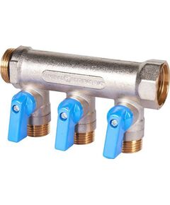Купить STOUT Коллектор с шаровыми кранами 3/4 , 3 отвода 1/2 (синие ручки) (smb 6211 341203) по цене 2513 руб., в Санкт-Петебруге в интернет магазине 100-Систем, а также дургие товары STOUT из раздела Запорные коллекторы и Коллекторы и коллекторные группы