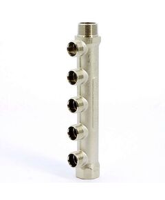 Купить Коллектор 5 отв. 3/4"*1/2(16) (никель) (1910027 / 1915n050405) по цене 3560 руб., в Санкт-Петебруге в интернет магазине 100-Систем, а также дургие товары  из раздела Коллектора нерегулируемые и Коллекторы и коллекторные группы