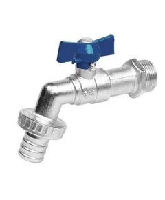 Купить Кран 1/2" шаровый сливной со штуцером (синяя бабочка) (2500053 / 2520B) по цене 648 руб., в Санкт-Петебруге в интернет магазине 100-Систем, а также дургие товары TIEMME из раздела Краны сливные и Шаровые краны