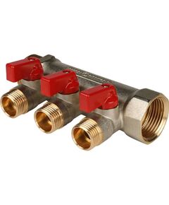 Купить SMB 6200 011203 STOUT Коллектор с шаровыми кранами 1", 3 отвода 1/2" (красные ручки) (smb 6200 011203) по цене 2653 руб., в Санкт-Петебруге в интернет магазине 100-Систем, а также дургие товары STOUT из раздела Запорные коллекторы и Коллекторы и коллекторные группы