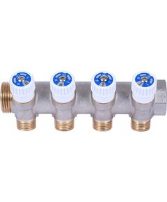 Купить SMB 6852 341204 STOUT Коллектор распределительный 3/4", 4 отвода 1/2" плоское уплотнение (smb 6852 341204) по цене 3463 руб., в Санкт-Петебруге в интернет магазине 100-Систем, а также дургие товары STOUT из раздела Вентильные коллекторы и Коллекторы и коллекторные группы