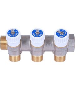Купить SMB 6852 341203 STOUT Коллектор распределительный 3/4", 3 отвода 1/2" плоское уплотнение (smb 6852 341203) по цене 2502 руб., в Санкт-Петебруге в интернет магазине 100-Систем, а также дургие товары STOUT из раздела Вентильные коллекторы и Коллекторы и коллекторные группы