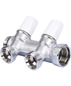 Купить Коллектор 2 отв. регулируемый 3/4"*1/2(16) MAXIMA (никель) (1860008 / 1866k) по цене 2725 руб., в Санкт-Петебруге в интернет магазине 100-Систем, а также дургие товары  из раздела Вентильные коллекторы и Коллекторы и коллекторные группы