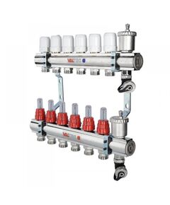 Купить Коллекторная группа Valtec 7 выходов 1"-3/4". (2загл. 2возд. 2сл.крана.2кронш.) никель.латунь.с расх (vtc.596.emnx.0607) по цене 40503 руб., в Санкт-Петебруге в интернет магазине 100-Систем, а также дургие товары VALTEC из раздела Коллекторы теплого пола и Коллекторы и коллекторные группы