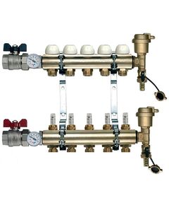 Купить Коллекторная группа 4 отвода 1" с коллекторным тройником (3870005 / 3871g060504) по цене 30433 руб., в Санкт-Петебруге в интернет магазине 100-Систем, а также дургие товары  из раздела Коллекторы теплого пола и Коллекторы и коллекторные группы