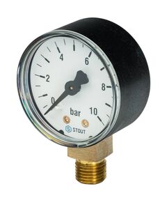 Купить STOUT SIM-0010 Манометр радиальный. Корпус Dn 50 мм 1/4", 0...10 бар, кл.2.5 (sim-0010-501008) по цене 752 руб., в Санкт-Петебруге в интернет магазине 100-Систем, а также дургие товары STOUT из раздела Манометры и Контрольно-измерительные приборы