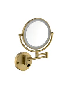 Купить Зеркало с подсветкой двухстороннее Saona 13376/17 золото матовое (13376/17) по цене 22233 руб., в Санкт-Петебруге в интернет магазине 100-Систем, а также дургие товары TIMO из раздела Косметические зеркала и Аксессуары для ванной комнаты