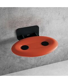 Купить Универсальное складное сиденье для душа OVO-P II-ORANGE/BLACK (b8f0000058) по цене 39490 руб., в Санкт-Петебруге в интернет магазине 100-Систем, а также дургие товары RAVAK из раздела Поручни, сиденья, стойки для ванны и душа и Аксессуары для ванной комнаты
