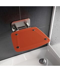 Купить Универсальное складное сиденье для душа OVO-B II-ORANGE (b8f0000053) по цене 31130 руб., в Санкт-Петебруге в интернет магазине 100-Систем, а также дургие товары RAVAK из раздела Поручни, сиденья, стойки для ванны и душа и Аксессуары для ванной комнаты