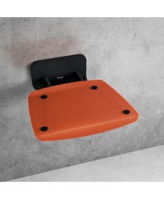 Купить Универсальное складное сиденье для душа OVO-B II-ORANGE/BLACK (b8f0000061) по цене 29040 руб., в Санкт-Петебруге в интернет магазине 100-Систем, а также дургие товары RAVAK из раздела Поручни, сиденья, стойки для ванны и душа и Аксессуары для ванной комнаты