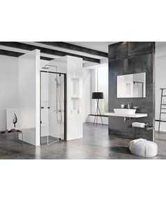 Купить Душевая дверь в нишу 80 см Ravak Pivot PDOP1-80 03G40300Z1, чёрный+транспарент (03g40300z1) по цене 62150 руб., в Санкт-Петебруге в интернет магазине 100-Систем, а также дургие товары RAVAK из раздела Душевые двери и Душевые двери, перегородки