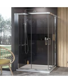 Купить Душевая дверь в нишу 100 см Ravak 10° 1ZJA0C00Z1, transparent, хром (1zja0c00z1) по цене 59600 руб., в Санкт-Петебруге в интернет магазине 100-Систем, а также дургие товары RAVAK из раздела Душевые двери и Душевые двери, перегородки