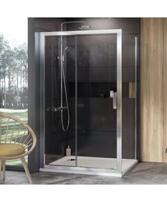 Купить Боковая стенка 80 см Ravak 10° 9UV40C00Z1, transparent, хром (9uv40c00z1) по цене 39050 руб., в Санкт-Петебруге в интернет магазине 100-Систем, а также дургие товары RAVAK из раздела Душевые перегородки и Душевые двери, перегородки