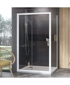 Купить Боковая стенка 80 см Ravak 10° 9UV40100Z1, transparent, белый (9uv40100z1) по цене 37950 руб., в Санкт-Петебруге в интернет магазине 100-Систем, а также дургие товары RAVAK из раздела Душевые перегородки и Душевые двери, перегородки