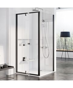 Купить Боковая стенка 90 см Ravak Pivot 90G70300Z1, transparent, черный (90g70300z1) по цене 32890 руб., в Санкт-Петебруге в интернет магазине 100-Систем, а также дургие товары RAVAK из раздела Душевые перегородки и Душевые двери, перегородки