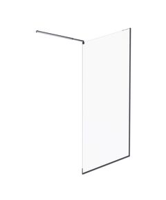 Купить W84WI-110-F1-BTE Душевая перегородка Func 110x200, стекло прозр. 8 мм + покрытие, профиль черный (w84wi-110-f1-bte) по цене 33990 руб., в Санкт-Петебруге в интернет магазине 100-Систем, а также дургие товары AM.PM из раздела Душевые перегородки и Душевые двери, перегородки