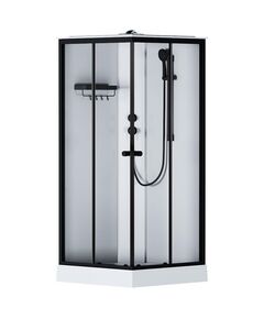 Купить W94C-403-090BT X-Joy Square кабина душевая  90x90,  профиль мат.черный, стекло прозрачное (w94c-403-090bt) по цене 70990 руб., в Санкт-Петебруге в интернет магазине 100-Систем, а также дургие товары AM.PM из раздела Душевые кабины и Душевые кабины и ограждения