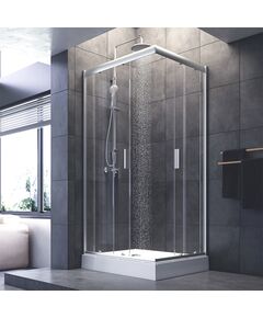 Купить W90G-404-100280-MT Gem душ.ограждение 100х80 прям.,стекло прозрачное, профиль мат.серебро,без поддон (w90g-404-100280-mt) по цене 55190 руб., в Санкт-Петебруге в интернет магазине 100-Систем, а также дургие товары AM.PM из раздела Душевые ограждения и Душевые кабины и ограждения