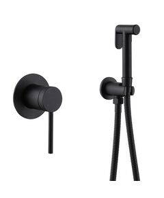 Купить Смеситель ABBER Emotion AF8825B с гигиеническим душем, черный матовый (af8825b) по цене 16600 руб., в Санкт-Петебруге в интернет магазине 100-Систем, а также дургие товары ABBER из раздела Гигиенический душ со смесителем и Гигиенический душ