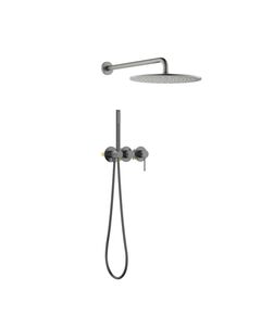 Купить Душевая система Timo Saona SX-2349/18SM скрытого монтажа, черное золото (sx-2349/18sm) по цене 71733 руб., в Санкт-Петебруге в интернет магазине 100-Систем, а также дургие товары TIMO из раздела Душевые комплекты встраиваемого монтажа и Душевые комплекты встраиваемого монтажа