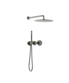 Купить Душевая система Timo Saona SX-2359/18SM скрытого монтажа, термостат, черное золото (sx-2359/18sm) по цене 92744 руб., в Санкт-Петебруге в интернет магазине 100-Систем, а также дургие товары TIMO из раздела Душевые комплекты встраиваемого монтажа и Душевые комплекты встраиваемого монтажа