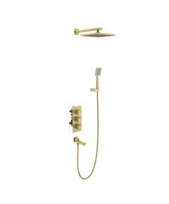 Купить Душевая система Timo Tetra-Thermo SX-0199/17SM скрытого монтажа с термостатом, золото матовое (sx-0199/17sm) по цене 90052 руб., в Санкт-Петебруге в интернет магазине 100-Систем, а также дургие товары TIMO из раздела Душевые комплекты встраиваемого монтажа и Душевые комплекты встраиваемого монтажа