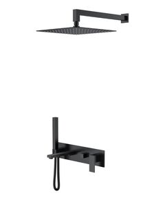Купить Смеситель встроенный + верхний+ ручной душ Qubic Matt Black (474-b) по цене 46208 руб., в Санкт-Петебруге в интернет магазине 100-Систем, а также дургие товары BOHEME из раздела Душевые комплекты встраиваемого монтажа и Душевые комплекты встраиваемого монтажа