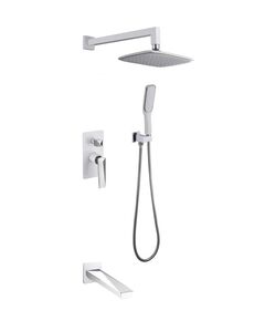Купить Смеситель встроенный с изливом VENTURO БЕЛЫЙ+ХРОМ (374-w-2) по цене 62810 руб., в Санкт-Петебруге в интернет магазине 100-Систем, а также дургие товары BOHEME из раздела Душевые комплекты встраиваемого монтажа и Душевые комплекты встраиваемого монтажа