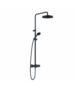 Купить KLUDI LOGO DUAL SHOWER SYSTEM с термостатом, черный матовый, арт. 6808239-00 (6808239-00) по цене 112510 руб., в Санкт-Петебруге в интернет магазине 100-Систем, а также дургие товары Kludi из раздела Душевые стойки и Душевые стойки, системы, панели, гарнитуры