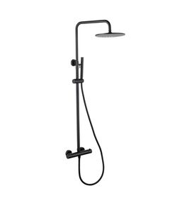 Купить Душевая стойка ABBER Wasser Kreis AF8160B с термостатом без излива, черная матовая (af8160b) по цене 44300 руб., в Санкт-Петебруге в интернет магазине 100-Систем, а также дургие товары ABBER из раздела Душевые стойки и Душевые стойки, системы, панели, гарнитуры