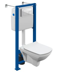 Купить Комплект CARINA XL CO DPL EO slim инсталляция VECTOR кнопка CORNER пластик белый (64119) по цене 24090 руб., в Санкт-Петебруге в интернет магазине 100-Систем, а также дургие товары CERSANIT из раздела Готовые решения и Инсталляции