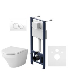 Купить Комплект унитаза с инсталляцией AM.PM Inspire FlashClean IS49001.501700 с сиденьем Микролифт и клавишей смыва Белый (is49001.501700) по цене 60990 руб., в Санкт-Петебруге в интернет магазине 100-Систем, а также дургие товары AM.PM из раздела Готовые решения и Инсталляции
