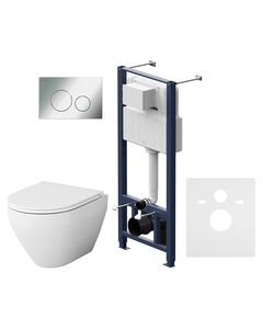 Купить Комплект унитаза с инсталляцией AM.PM Spirit V2.0 FlashClean IS49051.701700 с сиденьем Микролифт и клавишей смыва Хром (is49051.701700) по цене 47790 руб., в Санкт-Петебруге в интернет магазине 100-Систем, а также дургие товары AM.PM из раздела Готовые решения и Инсталляции