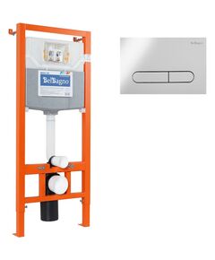 Купить Комплект 2 в 1 Система инсталляции для унитазов BelBagno BB001-120 с кнопкой смыва BB005-PR-CHROME (bb001-120/bb005-pr-chrome) по цене 24500 руб., в Санкт-Петебруге в интернет магазине 100-Систем, а также дургие товары BelBagno из раздела Инсталляции для унитазов и Инсталляции