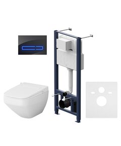 Купить Комплект унитаза с инсталляцией AM.PM Inspire V2.0 FlashClean IS450A38.CCC50A с электронным сиденьем Микролифт с функцией биде и клавишей смыва Черный (is450a38.ccc50a) по цене 239990 руб., в Санкт-Петебруге в интернет магазине 100-Систем, а также дургие товары AM.PM из раздела Готовые решения и Инсталляции