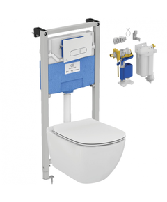 Купить Промо-комплект 5 в 1 Ideal Standard с подвесным унитазом TESI AquaBlade®  T007901 и инсталляцией PROSYS (r029901) по цене 50803.43 руб., в Санкт-Петебруге в интернет магазине 100-Систем, а также дургие товары IDEAL STANDARD из раздела Готовые решения и Инсталляции