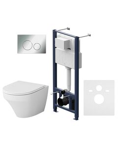 Купить Комплект унитаза с инсталляцией AM.PM Inspire FlashClean IS49051.501700 с сиденьем Микролифт и клавишей смыва Хром (is49051.501700) по цене 61790 руб., в Санкт-Петебруге в интернет магазине 100-Систем, а также дургие товары AM.PM из раздела Готовые решения и Инсталляции