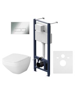 Купить Комплект унитаза с инсталляцией AM.PM Inspire V2.0 FlashClean IS47051.50A1700 с сиденьем Микролифт и клавишей смыва Хром (is47051.50a1700) по цене 99290 руб., в Санкт-Петебруге в интернет магазине 100-Систем, а также дургие товары AM.PM из раздела Готовые решения и Инсталляции